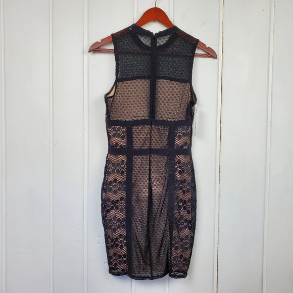 Ali & Jay Los Angeles Hola Mamacita Black Lace Nude Lining Sleeveless Mini Dress - Picture 5 of 10